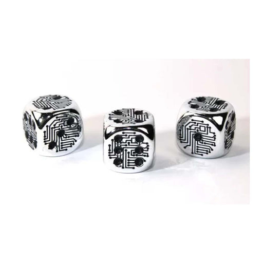 Chessex CV0046 Silver Circuit Design d6 (Metal Plated) (9003763564781)