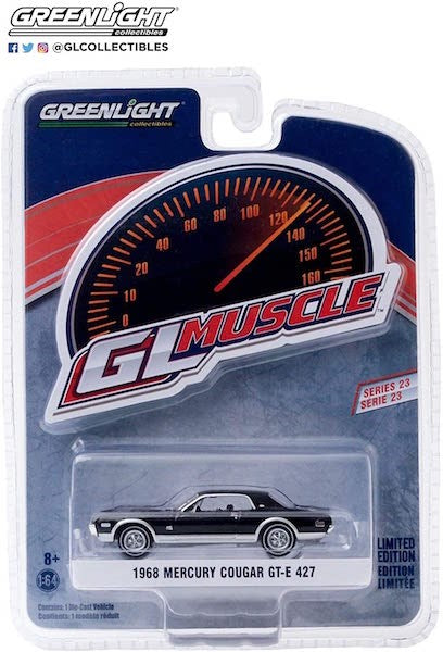 GreenLight 13270-B 1/64 1968 Mercury Cougar GT-E 427 (Onyx Black) (7521373356269)