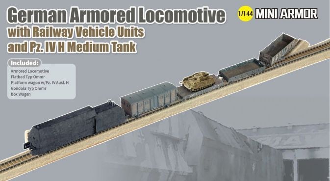 Dragon Model 14152 1/144 German Armored Locomotive w/ Railway Vehicle Units - Hobby City NZ (8964857004269)
