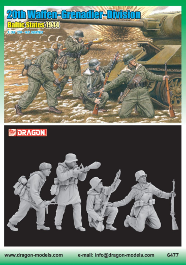 Dragon Model 6477 1/35 20th Waffen-Grenadier-Division (Baltic States 1944) - Hobby City NZ (8964867948781)