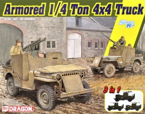 Dragon Model 6727 1/35 Armored 1/4-Ton 4x4 Truck w/.50-cal Machine Gun Plastic - Hobby City NZ (8964871127277)