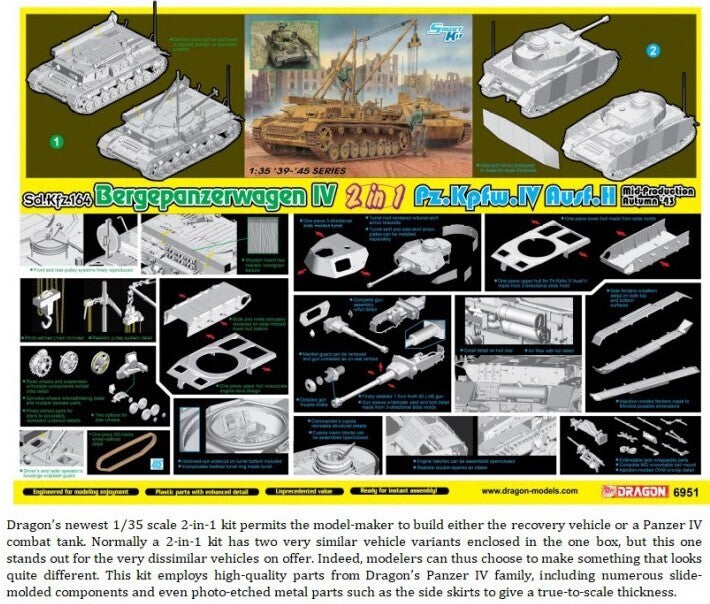 Dragon Model 6951 1/35 Bergepanzer IV / Pz.IV H (2 in 1) - Hobby City NZ (8964873715949)