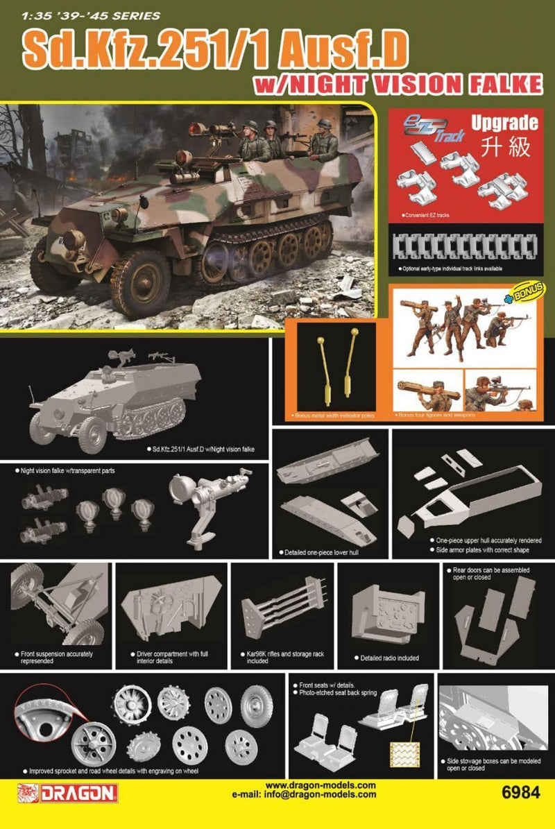 Dragon Model 6984 1/35 Sd.Kfz.251/1 Ausf.D w/ Night Vision - Hobby City NZ (8964874961133)