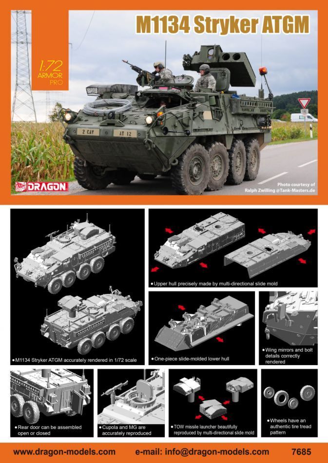 Dragon Model 7685 1/72 M1134 Stryker ATGM - Hobby City NZ (8964878270701)