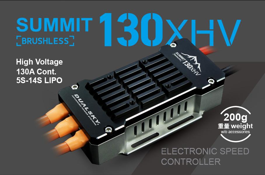 Dual Sky Summit 130XHV 130Amp 5-14S Brushless Aircraft ESC - DSE-42285