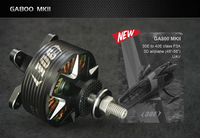 Dual Sky 52253 Dual Sky Xmotor GA800.15 MKII 810kv 28 Pole 30E Brushless Outrunner 172g 4S Lipo 770w 12x6-14x6 Prop 1.4-1.6kg 3D Aircraft - DSA52253