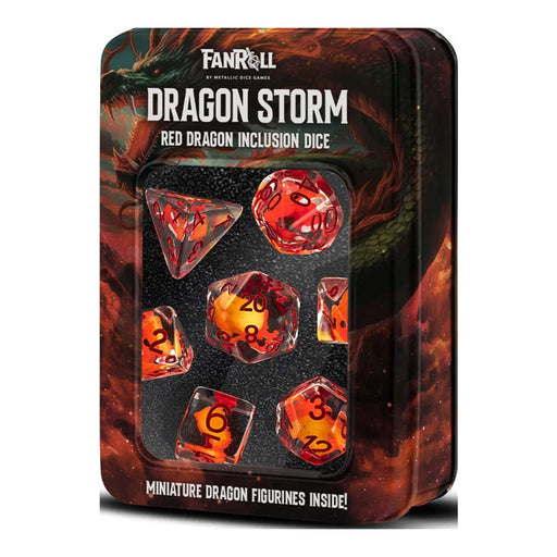 MDG MDG10934 Dragon Storm Inclusion Resin Dice Set: Red Dragon (9003853775085)