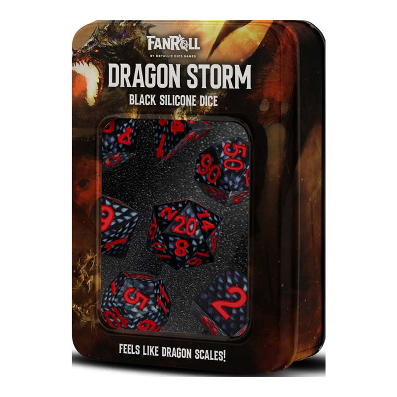 MDG MDG10933 Dragon Storm Silicone Dice Set: Black Dragon Scale (9003853676781)