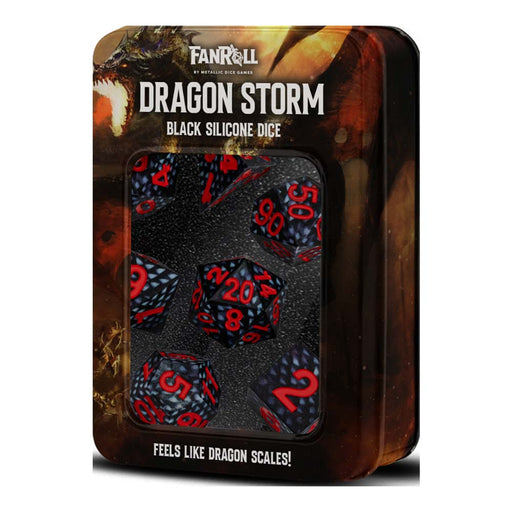 MDG MDG10933 Dragon Storm Silicone Dice Set: Black Dragon Scale (9003853676781)