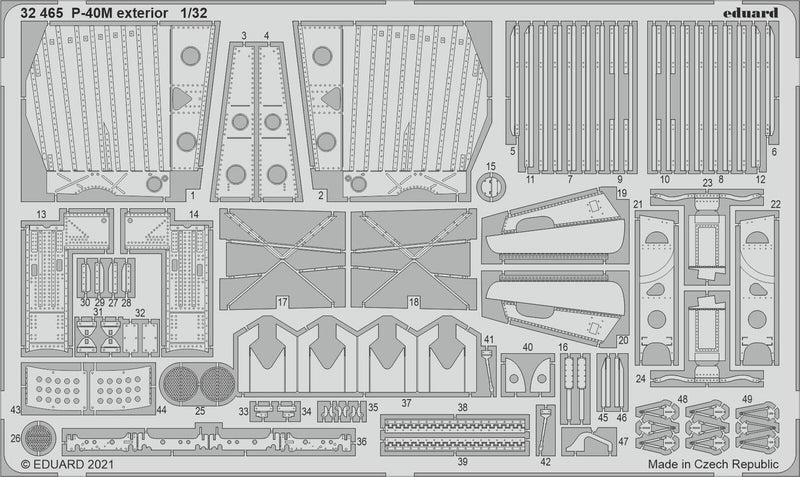 Eduard 32465 1/32 P-40M exterior Photo etched parts - Hobby City NZ (8966293881069)