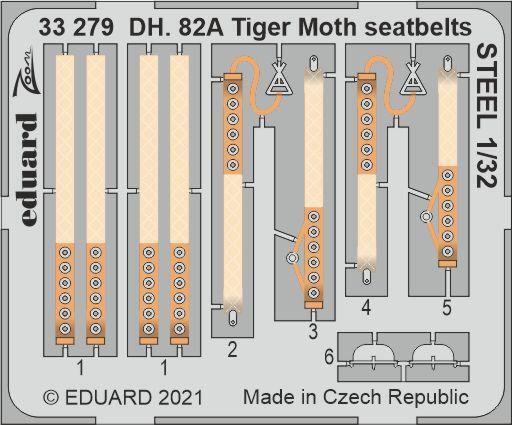 Eduard 33279 1/32 DH. 82A Tiger Moth seatbelts STEEL Photo etched parts - Hobby City NZ (8966294372589)