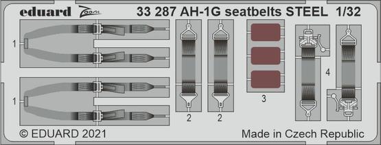 Eduard 33287 1/32 AH-1G seatbelts STEEL Zoom set - Hobby City NZ (8966294601965)