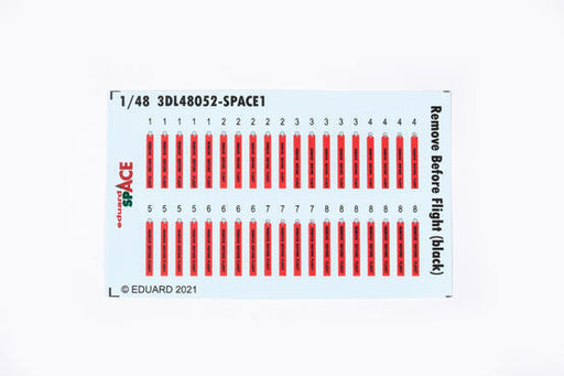 Eduard 3DL48052 1/48 Remove before Flight (black) Space Decals - Hobby City NZ (8966296699117)