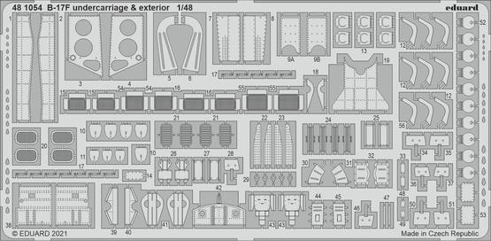 Eduard 481054 1/48 B-17F undercarriage & exterior Photo etched parts - Hobby City NZ (8966297780461)
