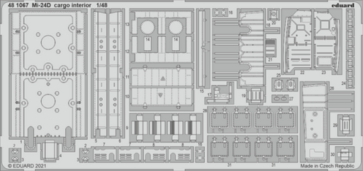 Eduard 481067 1/48 Mi-24D cargo interior Photo etched parts - Hobby City NZ (8966297977069)