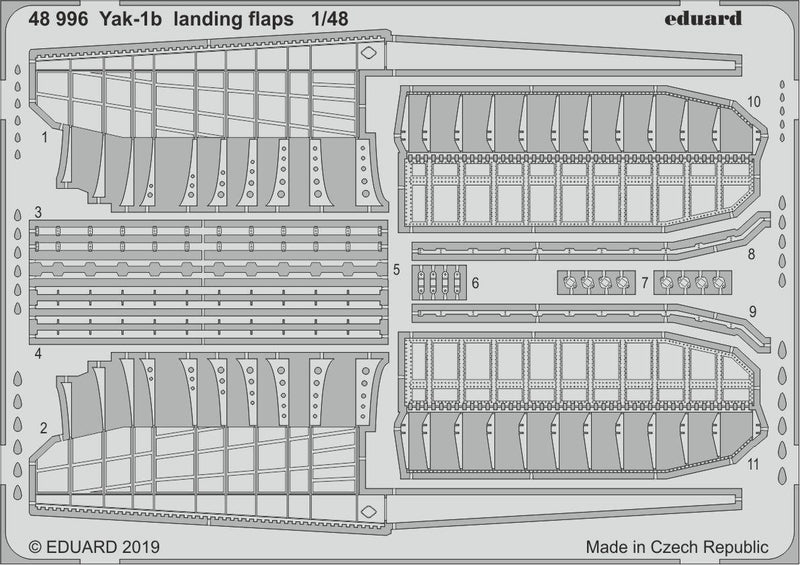 Eduard 48996 1/48 Yak-1b landing flaps Photo-etch set (Zvezda) - Hobby City NZ (8966298665197)