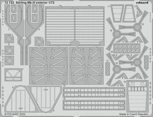 Eduard 72722 1/72 Stirling Mk. III exterior Photo etched parts - Hobby City NZ (8966304858349)