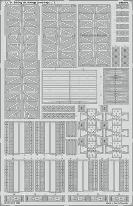 Eduard 72724 1/72 Stirling Mk. III wings bomb bays Photo etched parts - Hobby City NZ (8966305022189)