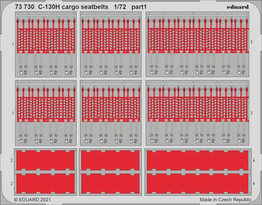Eduard 73730 1/72 C-130H cargo seatbelts Photo etched parts - Hobby City NZ (8966305349869)