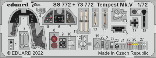 Eduard 73772 1/72 Tempest Mk. V Photo etched parts - Hobby City NZ (8966306431213)