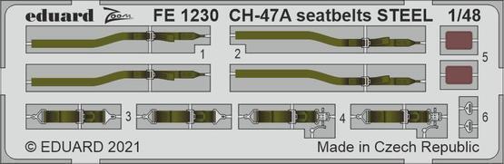 Eduard FE1230 1/48 CH-47A Seatbelts (Hobby Boss) STEEL Photo-Etched Parts - Hobby City NZ (8966311018733)