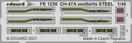 Eduard FE1230 1/48 CH-47A Seatbelts (Hobby Boss) STEEL Photo-Etched Parts - Hobby City NZ (8966311018733)
