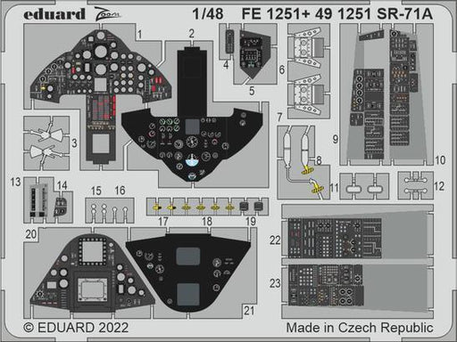 Eduard FE1251 1/48 SR-71A (Revell) Colour Photo Etch Set - Hobby City NZ (8966311117037)