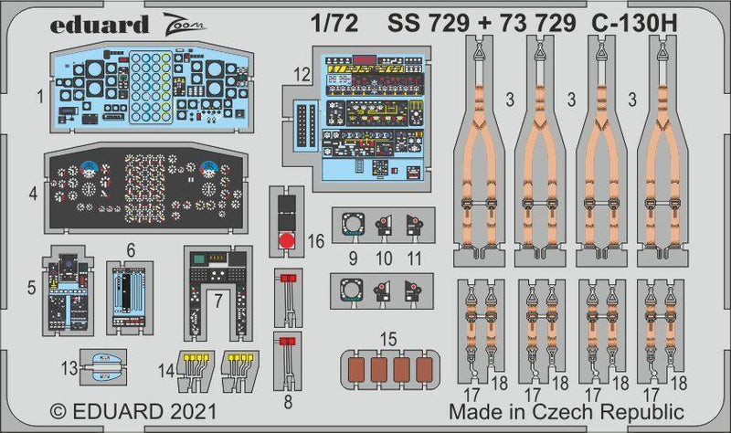 Eduard SS729 1/72 C-130H Photo etched parts - Hobby City NZ (8966312394989)