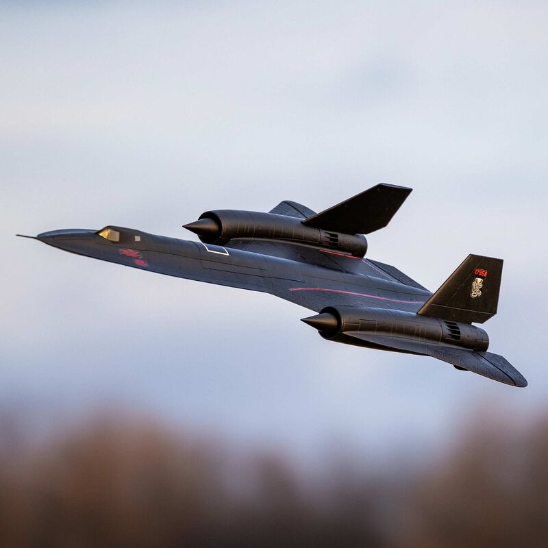 Eflite EFL02050+SPMX224S30 SR-71 Blackbird Twin 40mm EDF BNF Basic with AS3X and SAFE Select - Hobby City NZ