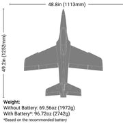 Eflite EFL02450+SPMX56S50 Habu XS (eXtra Sport) 80mm EDF BNF Basic with AS3X+ and SAFE Select + 5000mAh 6S 22.2V Smart G2 LiPo Battery, 50C, IC5 Combo (9250474033389)