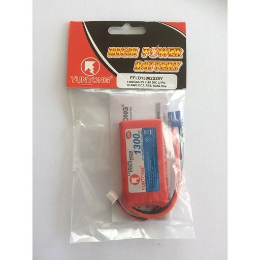 zE-flite (Yuntong) EFLB13002S20 1300mAh 2S 7.4V Lipo 20C with EC2 - Hobby City NZ
