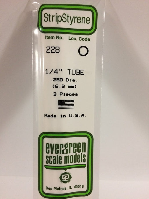 Evergreen 228 Styrene Round Tubing (1/4 X 14") - 3 pieces (10908962247)