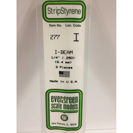 Evergreen 277 Styrene I-Beam (0.250 x 0.113 x 14") - 3 pieces (7927532912877)