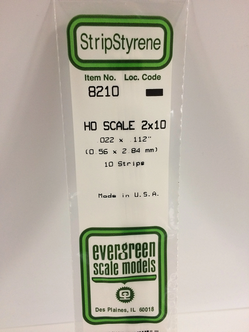 Evergreen 8210 Styrene Strip (0.022 X 0.112 X 14") (7654681182445)