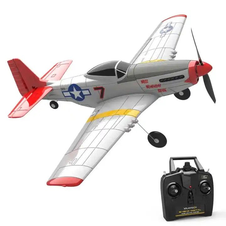 RC Plane - Ready To Fly - WWII P51 Mustang 400mm With 4Ch Remote and Gyro