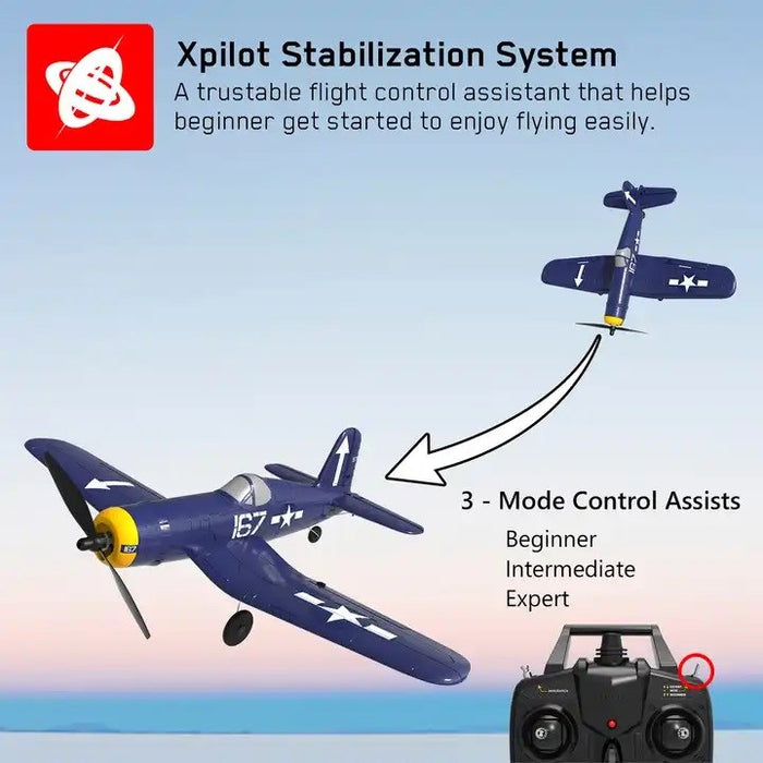 RC Plane - Ready To Fly - USA Marine F4U Corsair 400mm With 4Ch Remote and Gyro (8338260558061)
