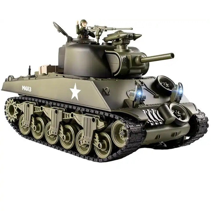 RC Battle Tank - Ready To Run - WWII USA M4A3 1/18 Remote Included