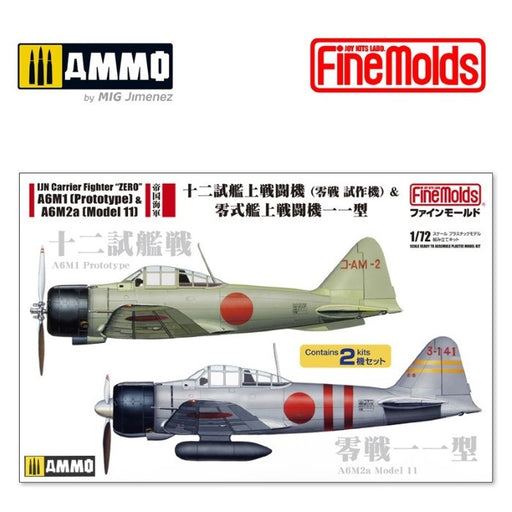xFine Molds FMFP34 1/72 IJN Carrier Fighter ZERO A6M1 (Prototype) & A6M2a (Model 11) 2 in 1 - Hobby City NZ (7546206814445)