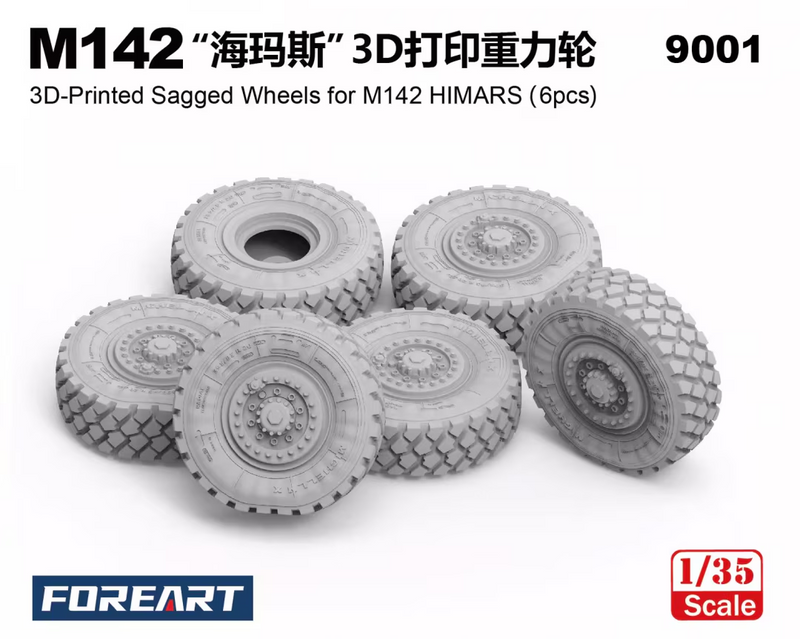 ForeArt 9001 1/35 3D-Printed Sagged Wheels for M142 HIMARS