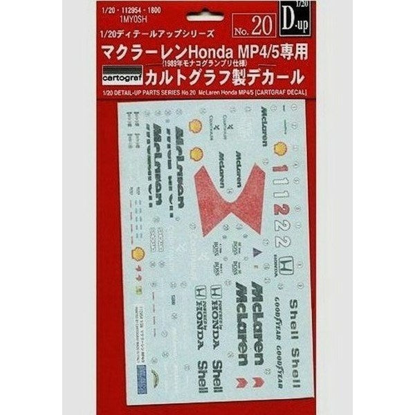 Fujimi 112954 1/20 McLaren-Honda MP4/5 Cartograf Decals - Hobby City NZ (7709981901037)