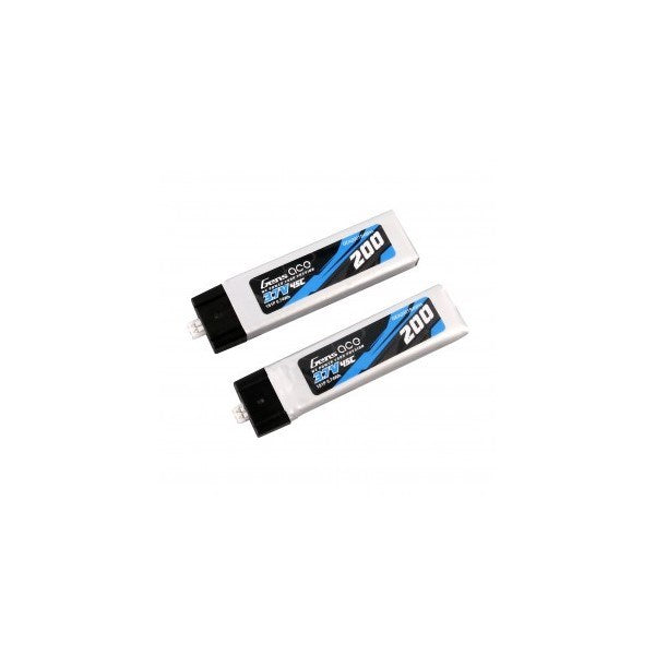 Gens Ace GA0200-1S45-X2 200mAh 3.7V 1S1P 45C LiPo w/UMX Plug (2pcs)