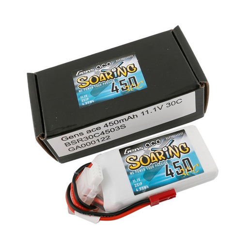 Gens Ace GA0450-3S30-S 450Mah 3S 11.1v 30C 58x31x14mm 47g JST Plug XH Balance Soaring Series - Hobby City NZ