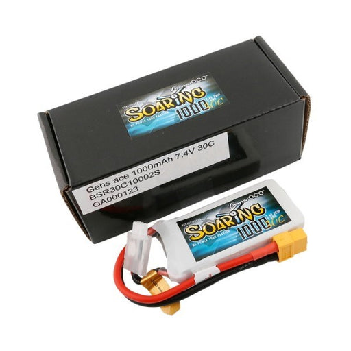 Gens Ace GA1000-2S30-S-XT60 1000mAh 2S 7.4v 30C with XT60 plug - Hobby City NZ