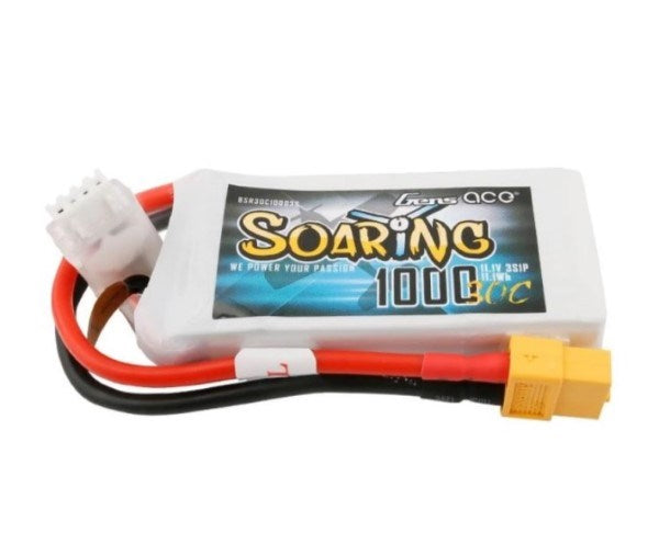 Gens Ace GA1000-3S30-S-XT60 1000mAh 3S 11.1v 30C with XT60 plug - Hobby City NZ