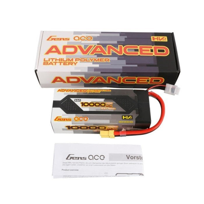 Gens Ace Advanced Series GA10000-4S100-HV-A 10000mAh 15.2V 4S2P 100C Hardcase HV LiPo w/EC5 Plug