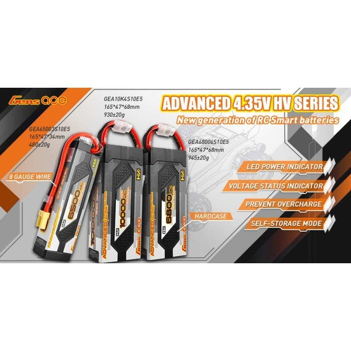 Gens Ace Advanced Series GA10000-4S100-HV-A 10000mAh 15.2V 4S2P 100C Hardcase HV LiPo w/EC5 Plug
