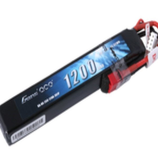 Gens Ace GA1200-2S25-AS 1200mAh 25C 2S 7.4v Airsoft Gun Lipo Battery 122x20x13mm 64g T-Plug/Deans