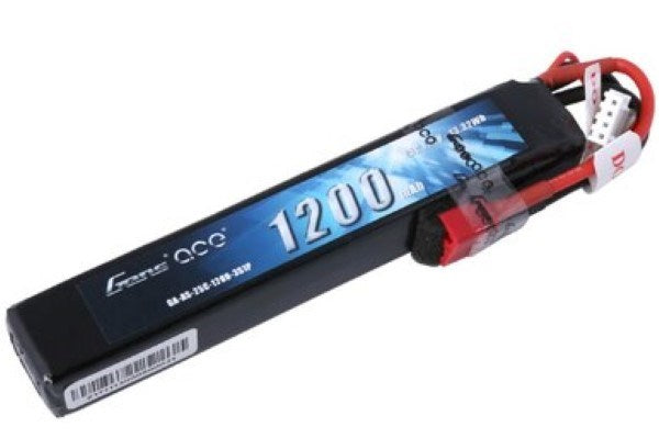 Gens Ace GA1200-3S25-AS 1200mAh 25C 3S 11.1v Airsoft Gun Lipo Battery
