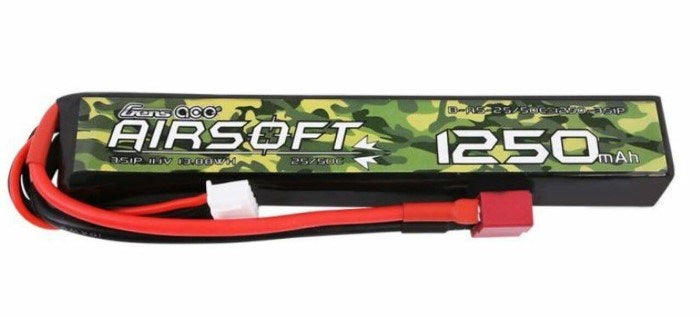 Gens Ace GA1250-3S25-AS 1250mAh 25C 3S 11.1V Airsoft Gun Lipo Battery