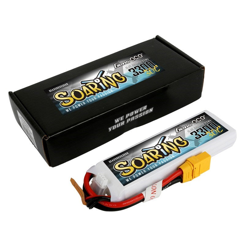 Gens Ace GA3300-3S30-S-EC5 Gens Ace 3300mAh 3S 11.1v 30C 131x43x20mm 252g EC5 Plug XH Balance Soaring Series - Hobby City NZ